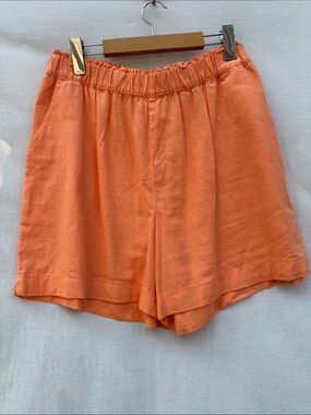 Reitmans linen Elastic Waist Orange Shorts